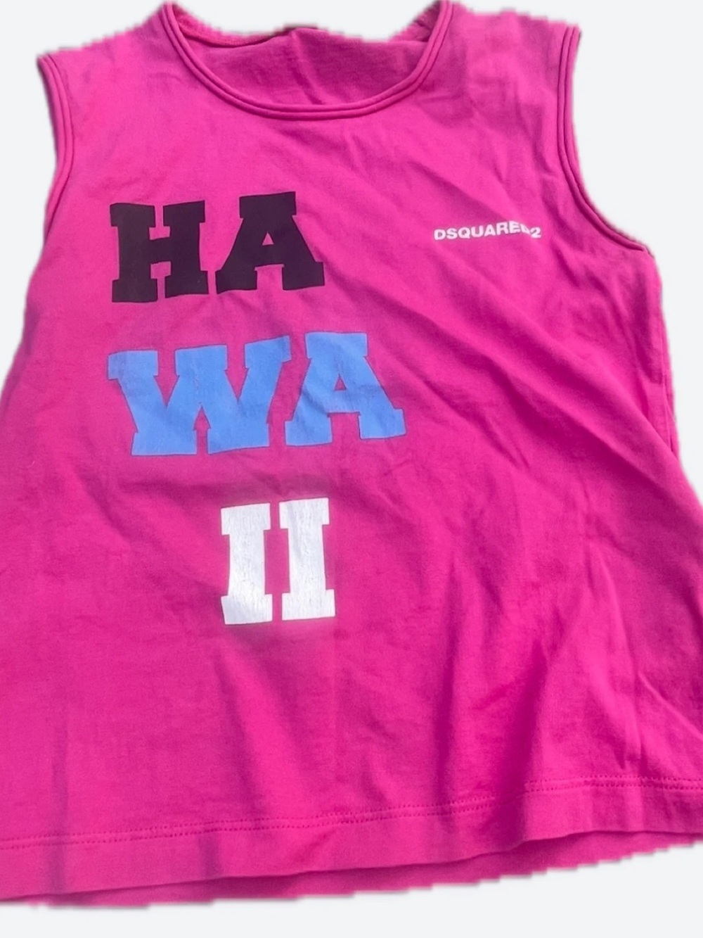 DSQUARED2 Kids Hot Pink Graphic Tank with Multicolor Letters